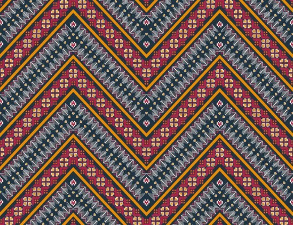 Aztec Embroidery Zigzag Pattern