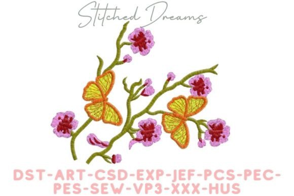 Butterflies and Flowers Embroidery