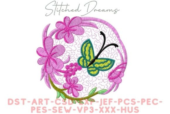 Butterfly House Embroidery Design