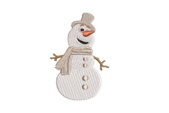 Cartoon Snowman Embroidery Design