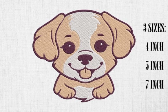 Cute Kawaii Dog Embroidery