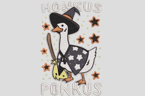 Duck Witch Honkus Ponkus Embroidery File