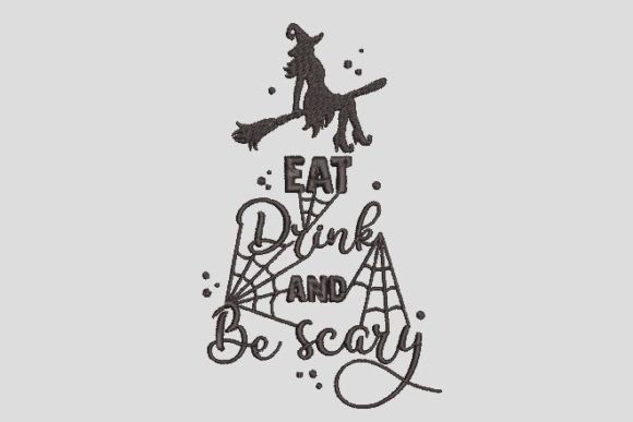 Eat Drink and Be Scary Halloween Embroidery