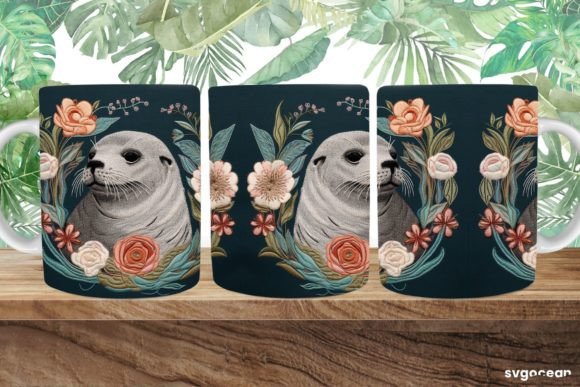 Embroidery Seal Mug Sublimation