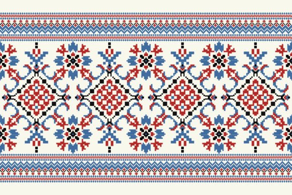 Floral Cross Stitch Embroidery Tradition