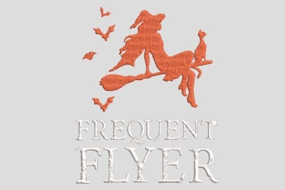 Frequent Witch Broom Flyer Embroidery