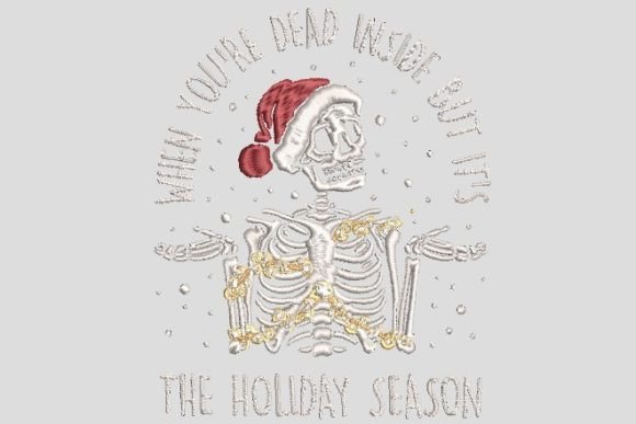 Funny Skeleton Christmas Embroidery File