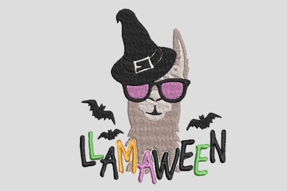 Happy Llamaween Horror Embroidery File