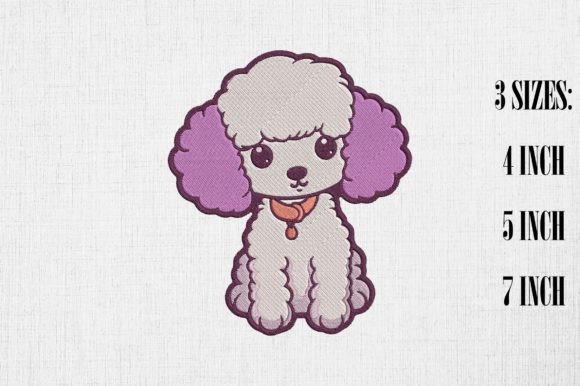 Kawaii Poodle Embroidery Design