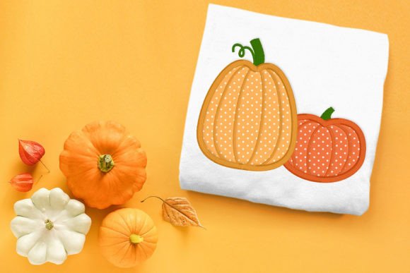 Pair of Pumpkins Applique Embroidery